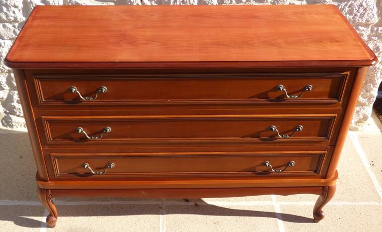 Large vintage-style chest of drawers with three drawers made from wood.