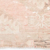 Faded red and beige vintage runner rug 322x85cm
