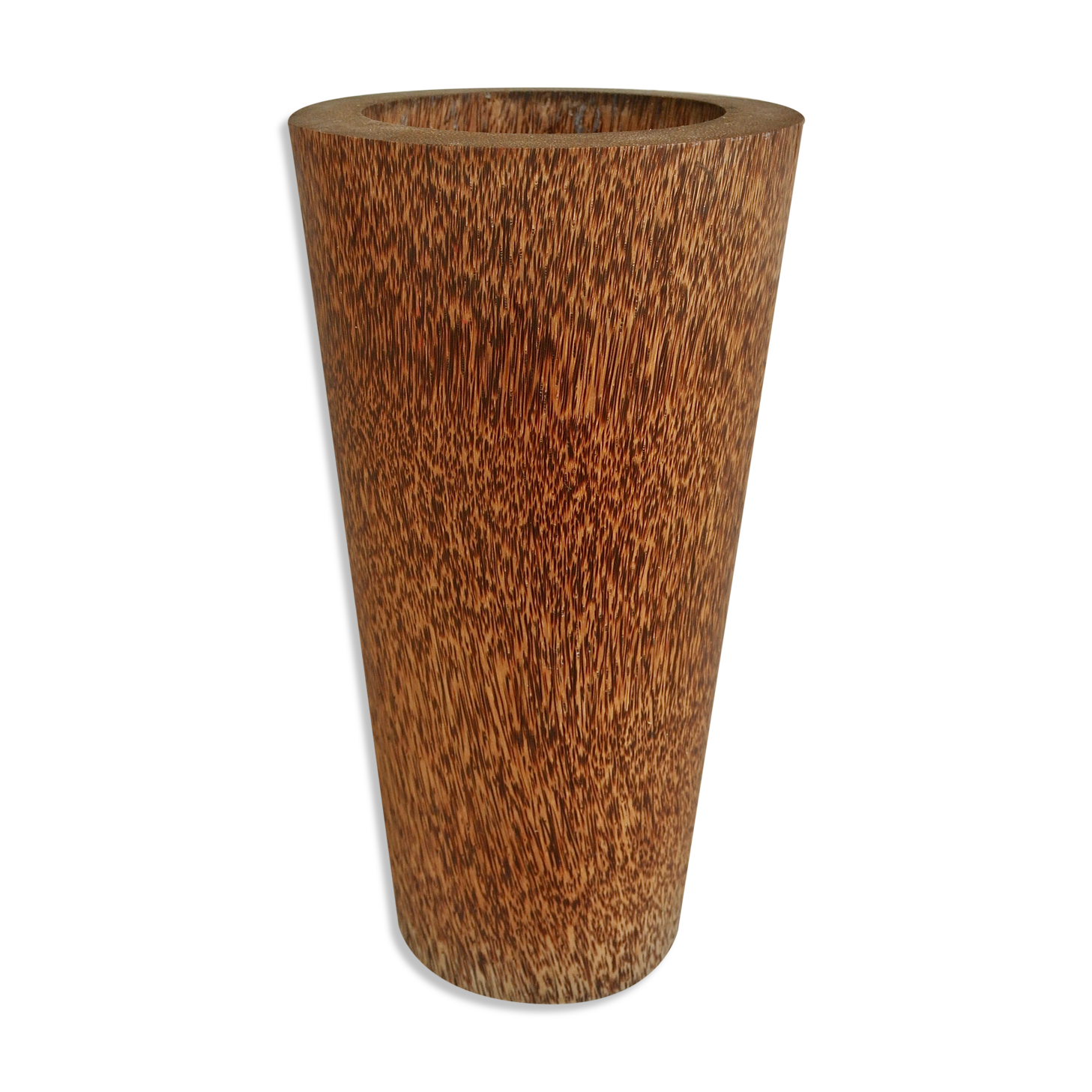 Vase en bois de palmier Années 90