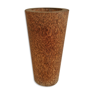 Vase en bois de palmier Années 90