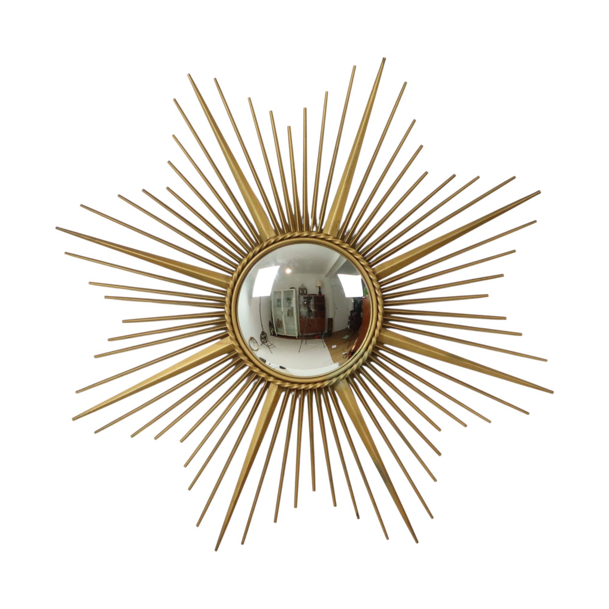 Large Vintage Sun Mirror Chaty Vallauris XL France 91cm