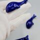 Set of 6 vintage blue porcelain whale knife rests.