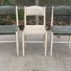 3 Scandinavian Baumann style chairs, steel and white and dark green crocodile leather