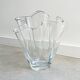 Vintage folded clear glass vase - wave