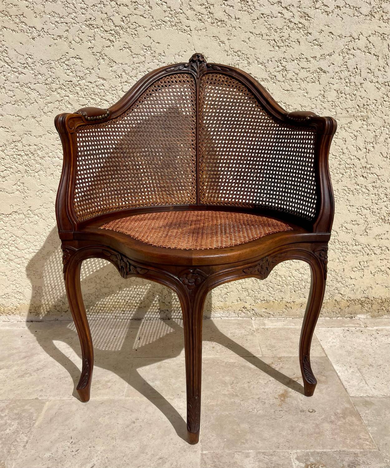 Louis XV Style Walnut Office Chair