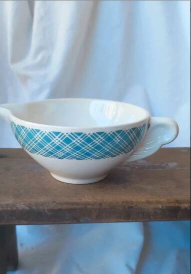 Saucière St Amand Numéro 2079 vichy bleu vintage