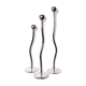 Trio of silver metal candle holders by Mesa, Italy, 1980