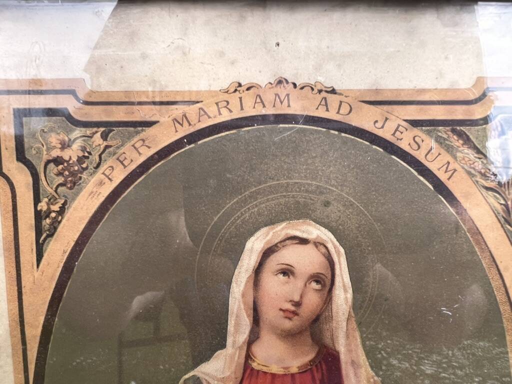 Framed religious image – "Per Mariam ad Jesum" – Paris, circa 1900