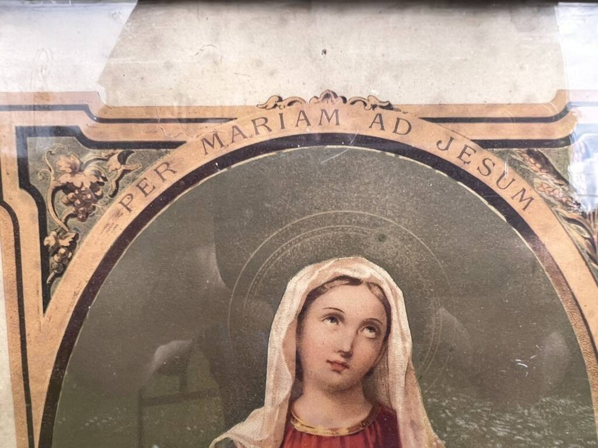 Image religieuse encadrée – "Per Mariam ad Jesum" – Paris, vers 1900