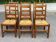 6 chaises bois massif clair et paille dossier haut type ferme