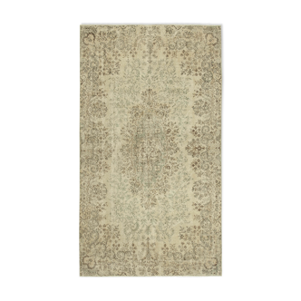 Tapis beige anatolien en laine tissée à la main 166 cm x 283 cm