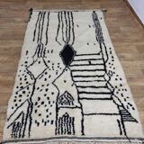 Handmade wool Berber rug 245x142 cm
