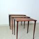 Scandinavian Modern Rosewood Nesting Tables with Drumstick Legs