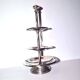 Vintage silver metal tray - pedestal table display for sweet cakes Hotel Buffet H29cm
