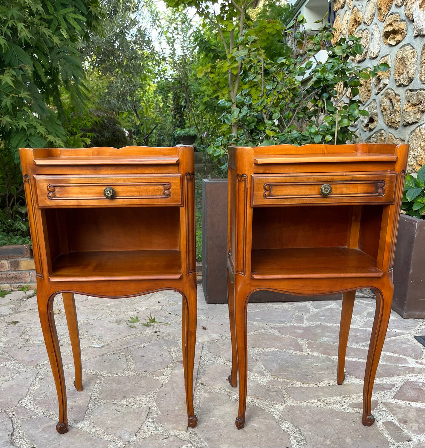 Pair of cherry bedside tables