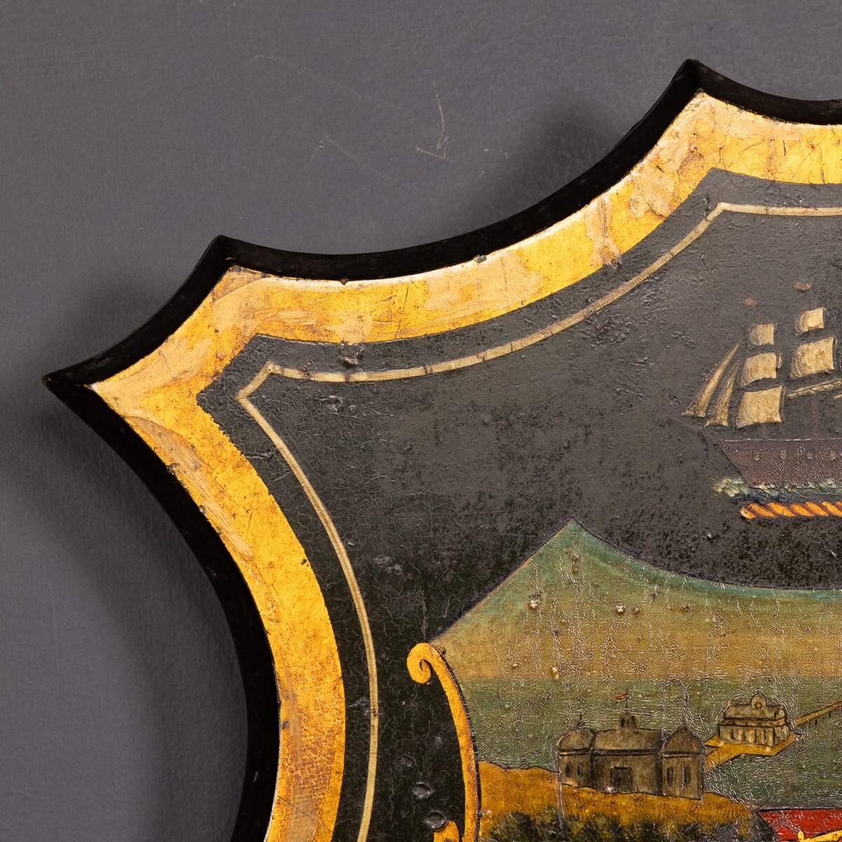 Antique 18thC English Hand Painted King George II & King George IV Shields