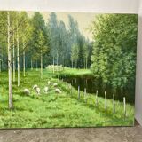 Green landscape signed in 2009