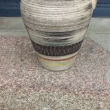 Vase cruche en céramique des années 60 multicolore et sacrifiée