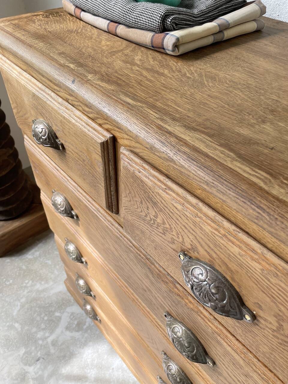1950 oak chiffonier chest of drawers