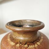 Fat Lava Pottery Vase: Vintage West Germany 202-13, Brown Drip Glaze