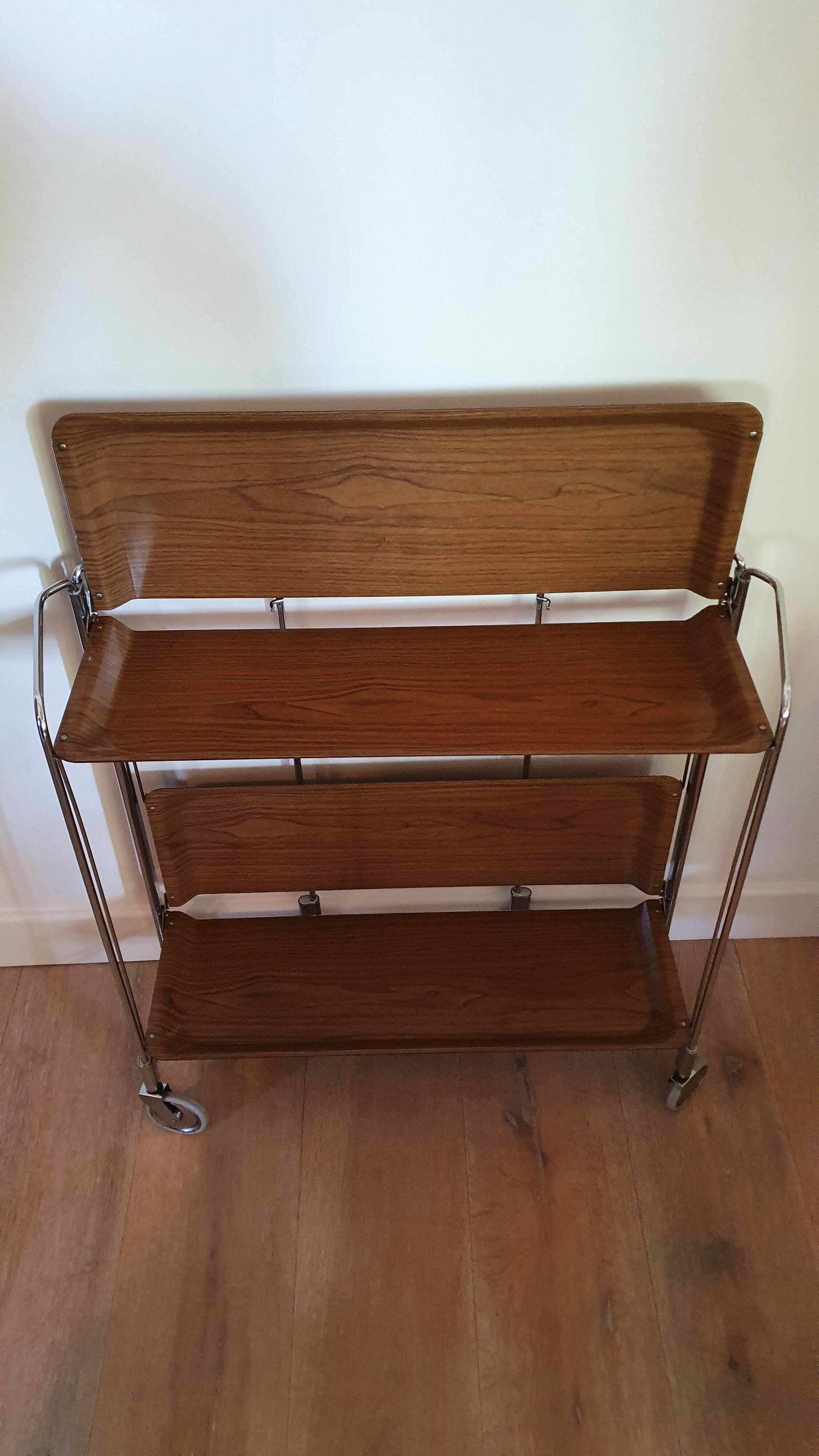 Desserte roulante en formica vintage