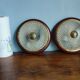 Lot de deux plafonniers en verre et laiton vintage