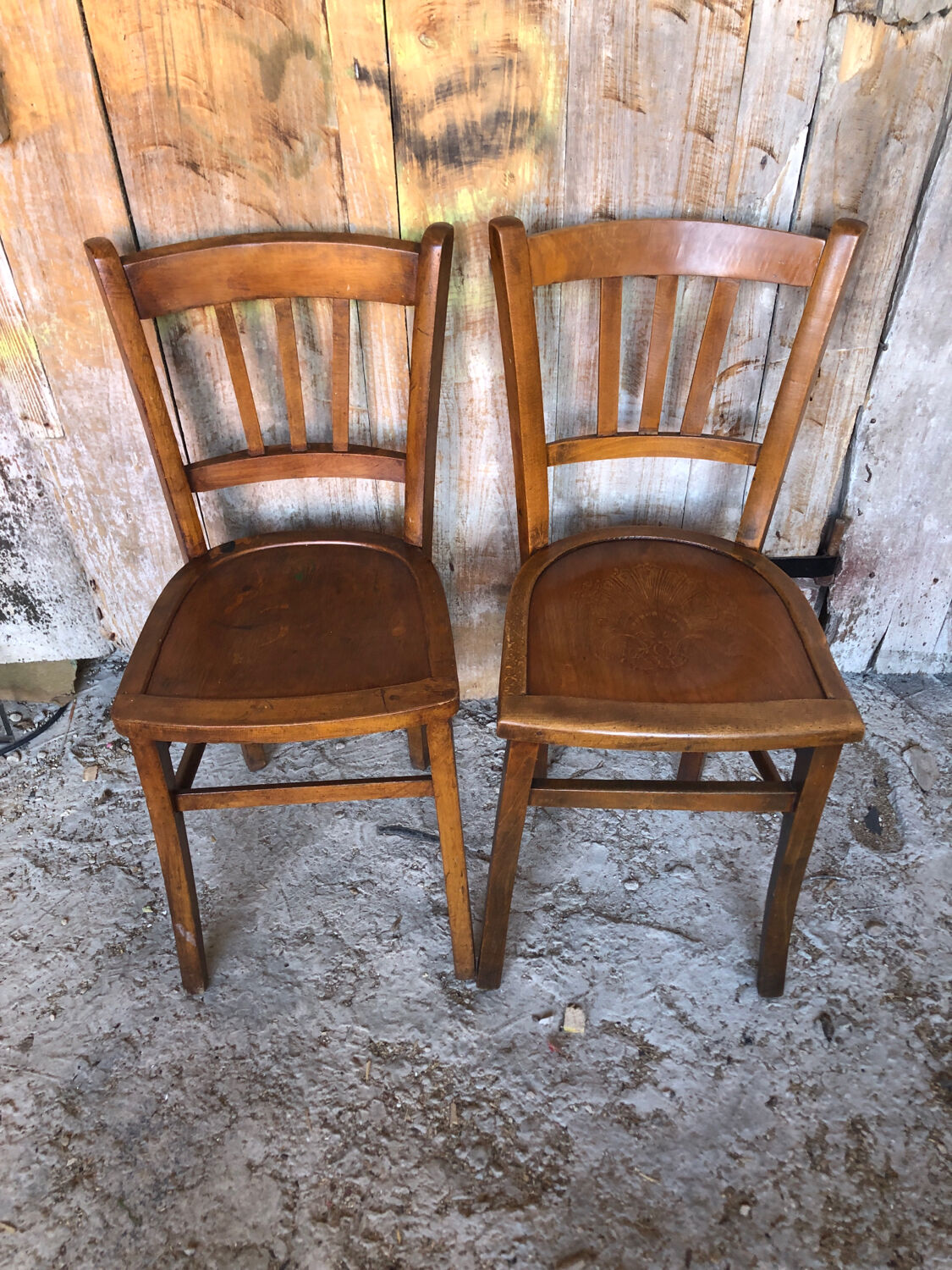 Pair of bistrot chair luterma vintage wood