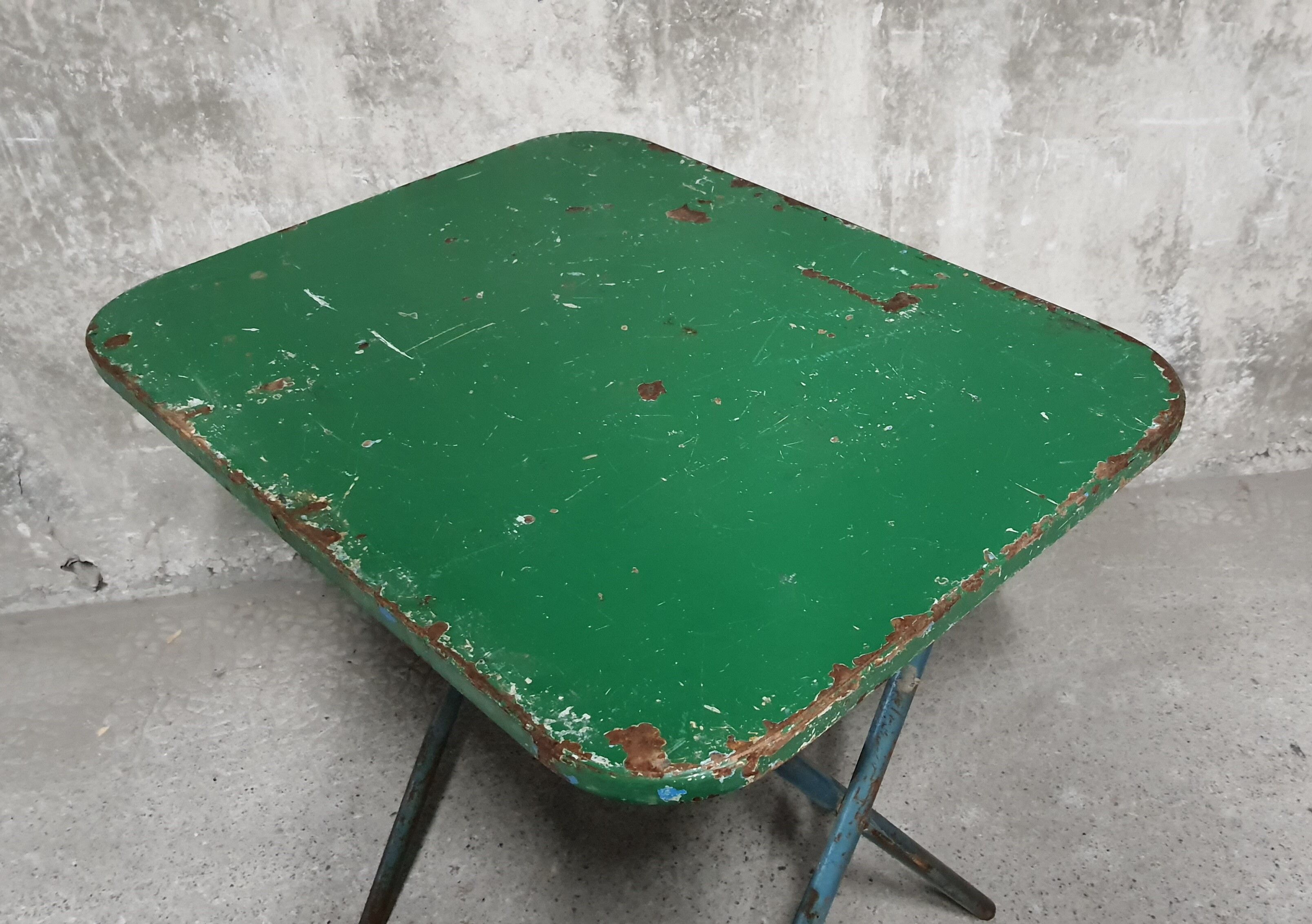 Painted metal folding table