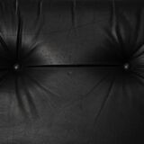 Vintage Mid-Century German Modern Minimalist Leather and Chrome Modular Sofa