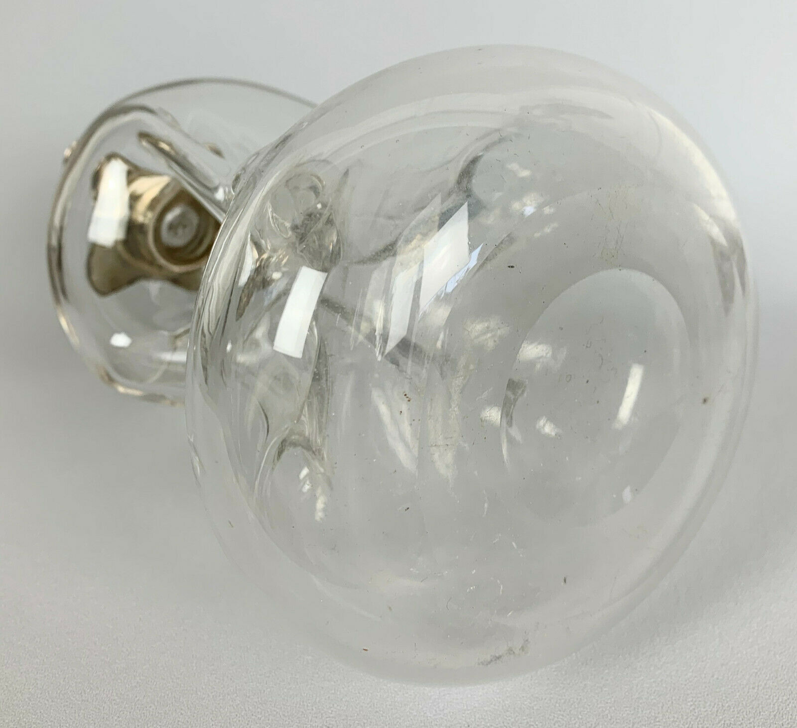 Blown glass carafe and silver frame