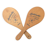 Pair of wooden "la cancha" snowshoes, Basque Country, Peleton, 1960