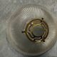 Suspension in holophane striated glass and brass support - art-deco period