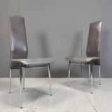 Vintage dining chairs by Giancarlo Vegni for Fasem, set of 8, 1980s