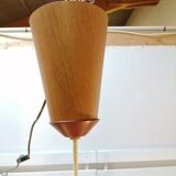 Sisal Ufo pendant lamp and vintage teak by Temde Leuchten