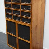 German industrial apothecary cabinet in oak and pine, mid-20th century