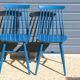 2 blue Tapiovaara style chairs