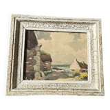 Claude Houal Watercolour No. 21 Cottages of Morbihan Circa 1950