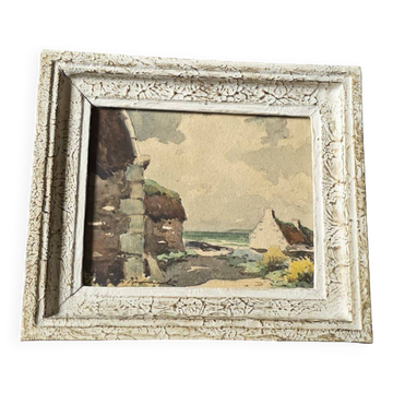 Claude Houal Watercolour No. 21 Cottages of Morbihan Circa 1950