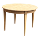 Round table with 2 extensions in raw solid wood - renovated antique table