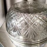 Crystal salad bowl or fruit cup size and circumference metal silver