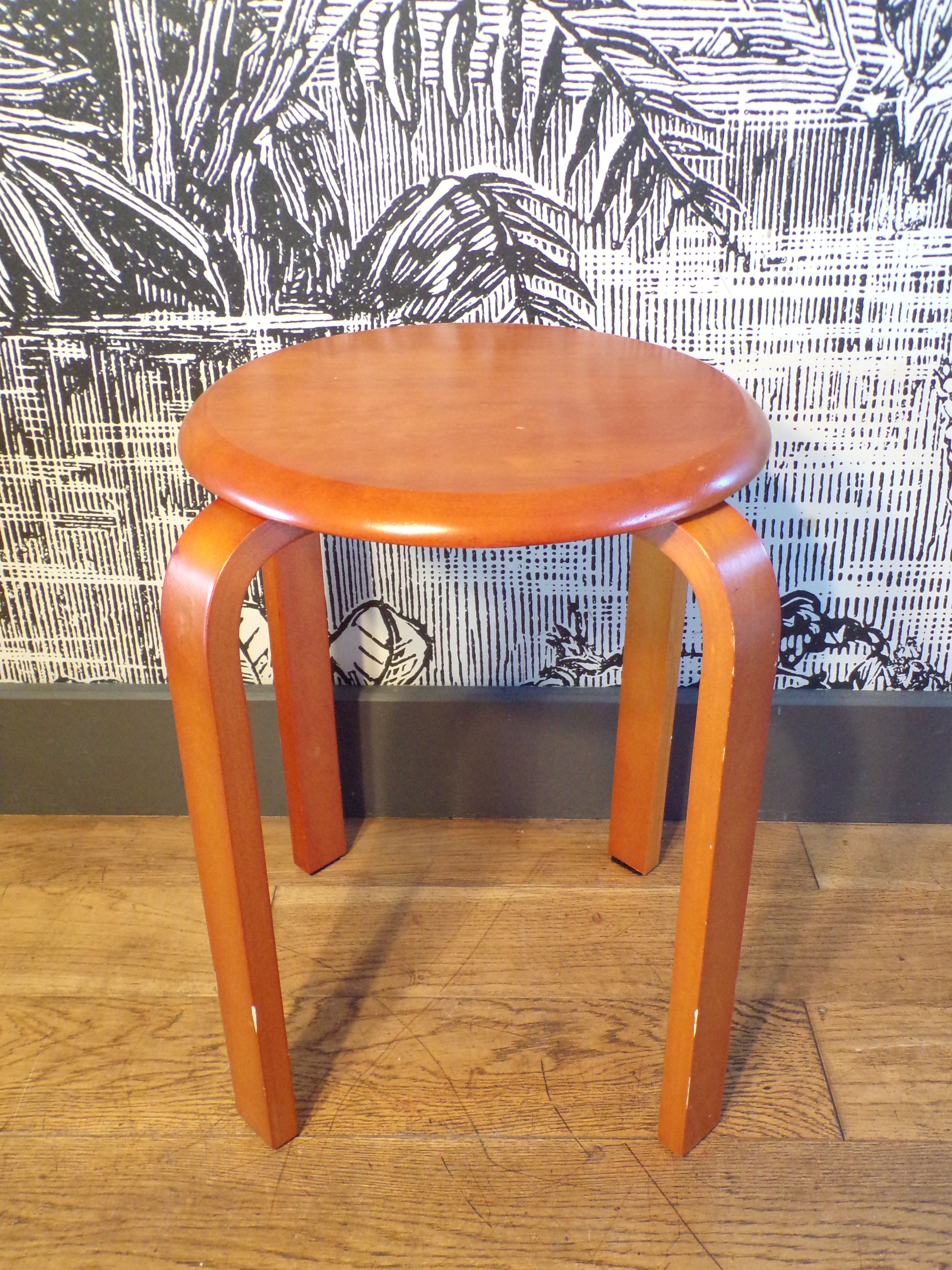 Stool 1980 in arched wood