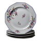 4 Bernardaud Limoges porcelain dinner plates with floral decoration, 1920s-1950s