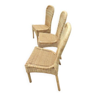 Set of 3 rattan chairs
