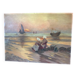 Tableau ancien bord de mer