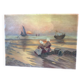 Tableau ancien bord de mer