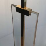 Lampadaire de parquet en verre et laiton