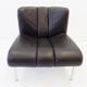Eurochair set of 2 black leather lounge chairs by Girsberger