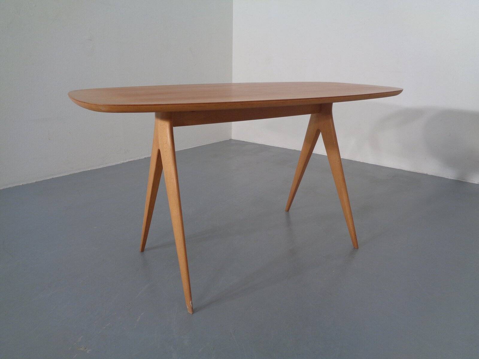 Italian Beech Side Table, 1960s
