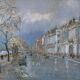 Pastel Painting "Quai de Seine?" Paris signed + frame