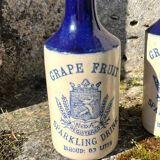French stoneware grapefruit sparkling drink bottles